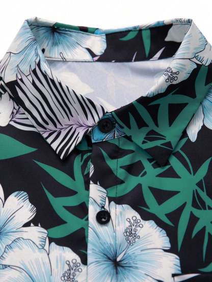Tropical Harmony Shirt And Shorts Set-Vacay Outfit