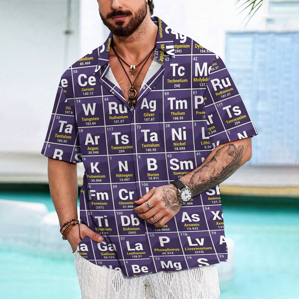 Periodic Table Of Elements Casual Short Sleeve Shirt-Vacay Outfit