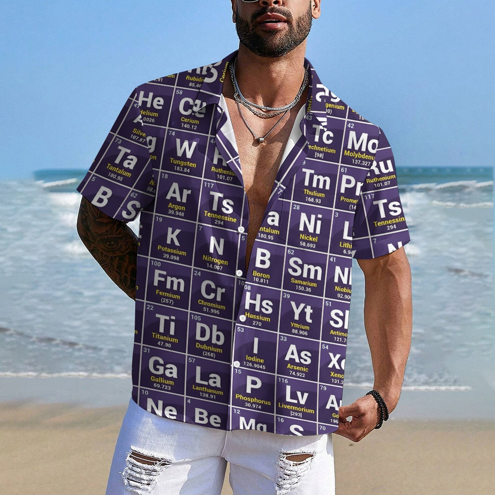 Periodic Table Of Elements Casual Short Sleeve Shirt-Vacay Outfit