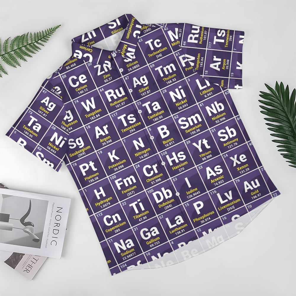 Periodic Table Of Elements Casual Short Sleeve Shirt-Vacay Outfit