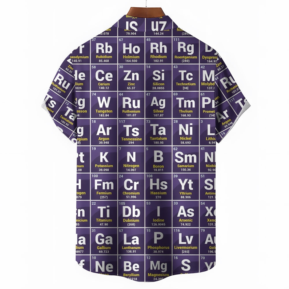 Periodic Table Of Elements Casual Short Sleeve Shirt-Vacay Outfit