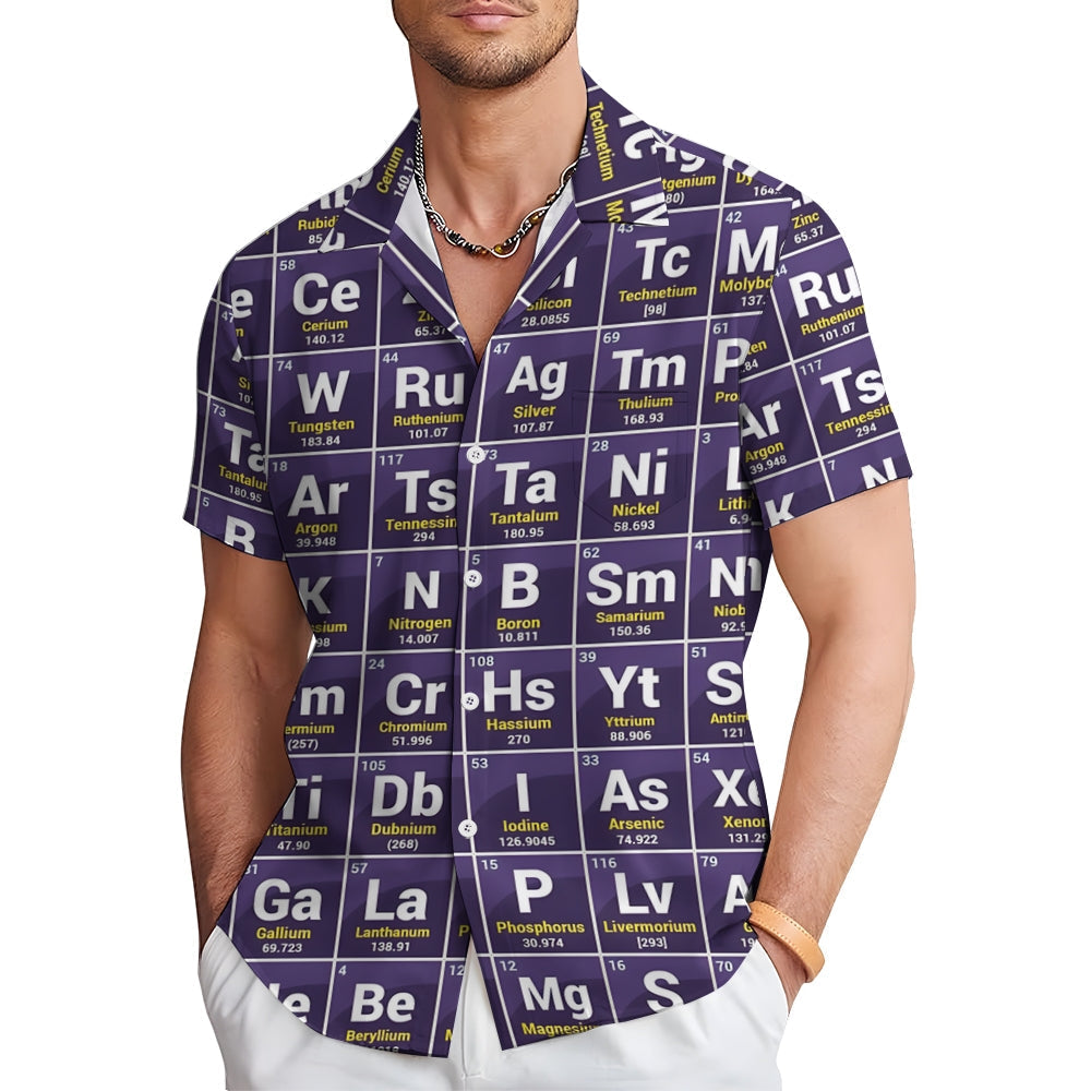 Periodic Table Of Elements Casual Short Sleeve Shirt-Vacay Outfit