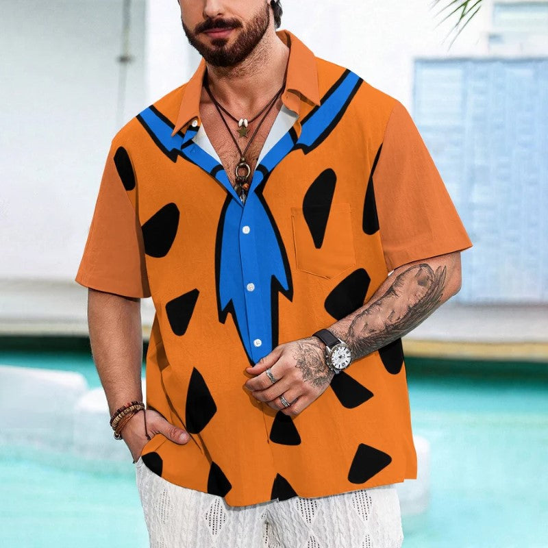 Polka Dot Casual Short Sleeve Shirt-Vacay Outfit