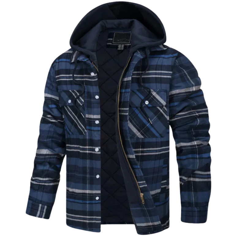 Hooded Quilted Flannel Jacket