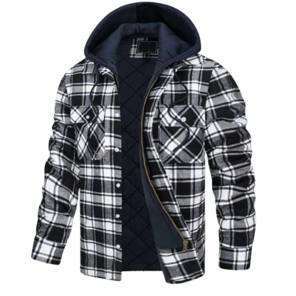Hooded Quilted Flannel Jacket