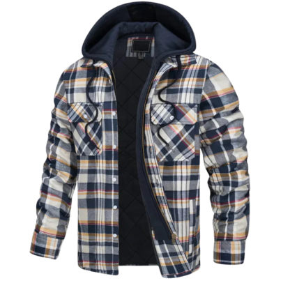 Hooded Quilted Flannel Jacket