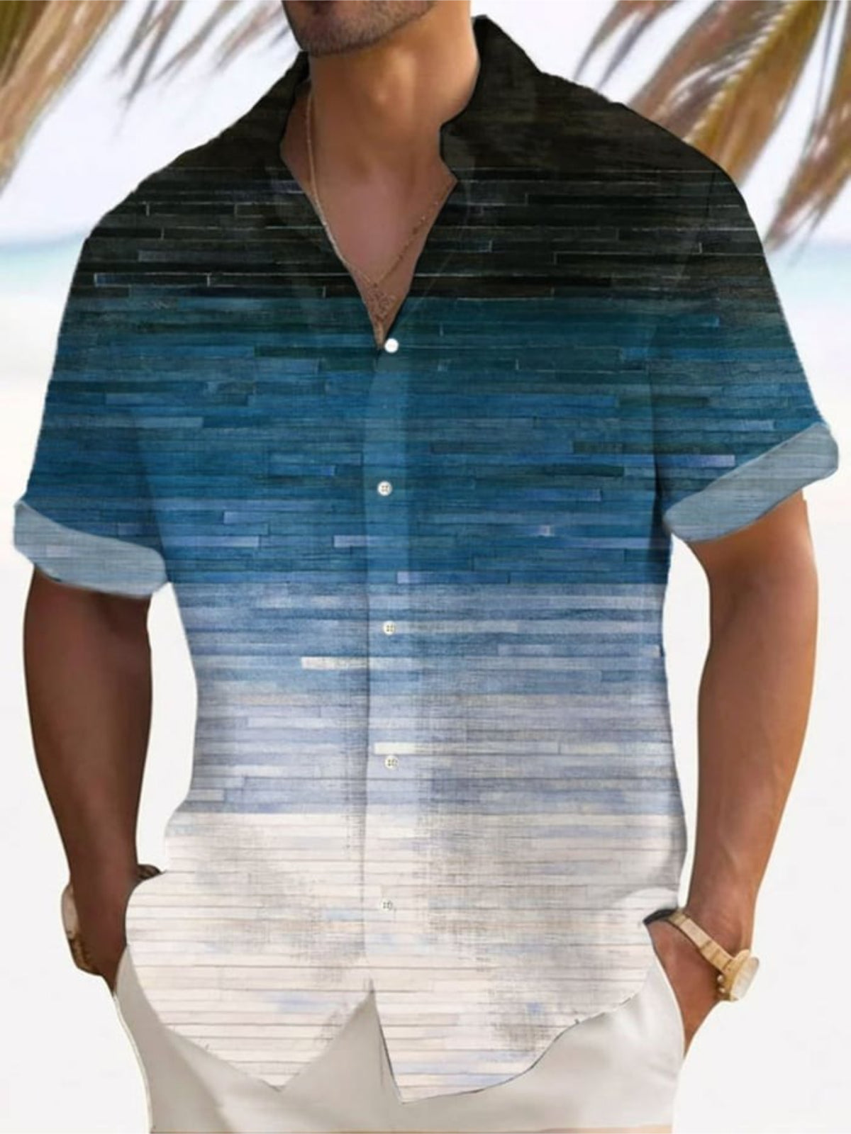 Resort Style Themed Printed Shirt-Vacay Outfit