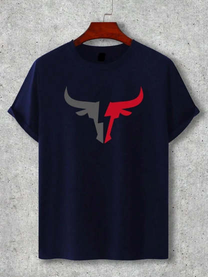 Round Collar Graphic Printed T Shirts-Vacay Outfit