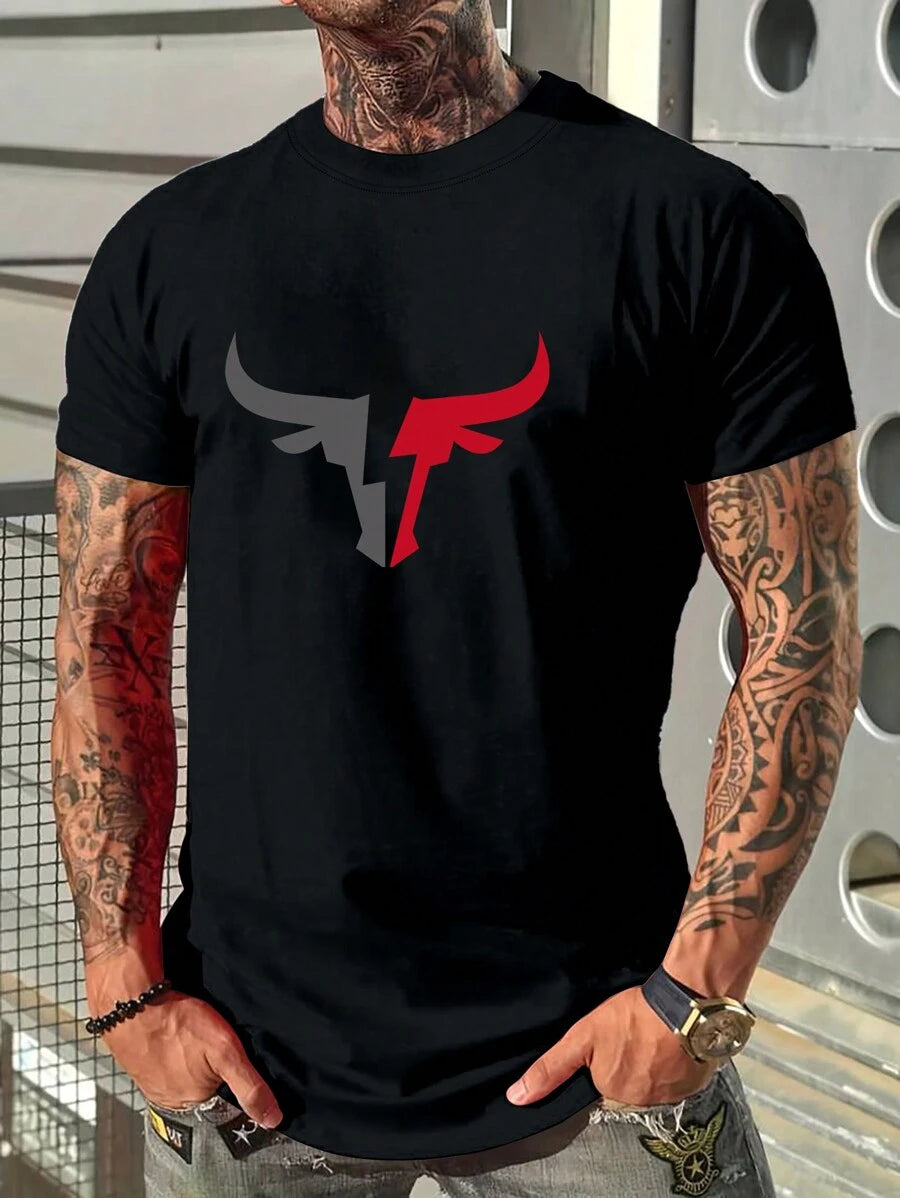 Round Collar Graphic Printed T Shirts-Vacay Outfit