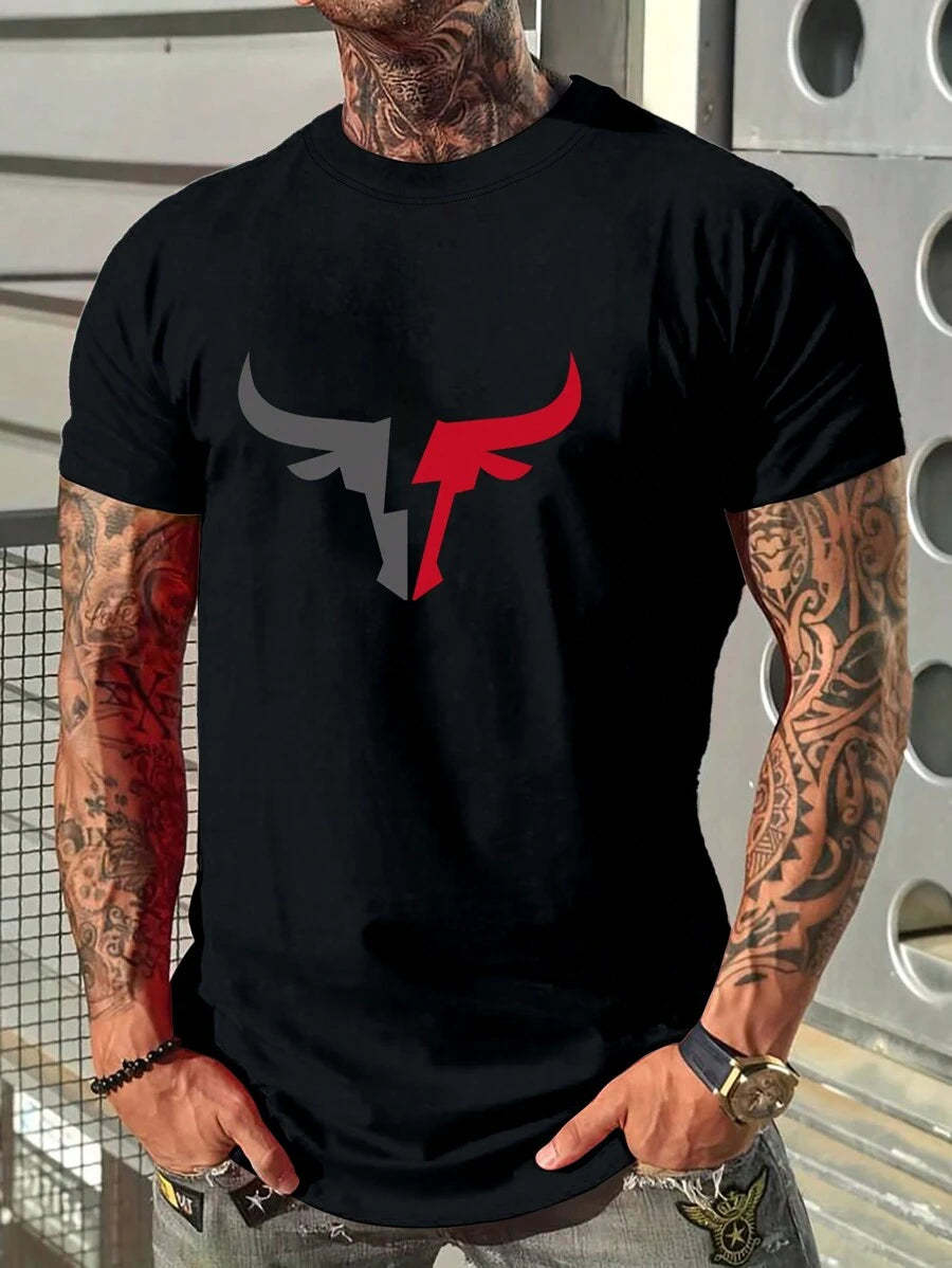 Round Collar Graphic Printed T Shirts-Vacay Outfit