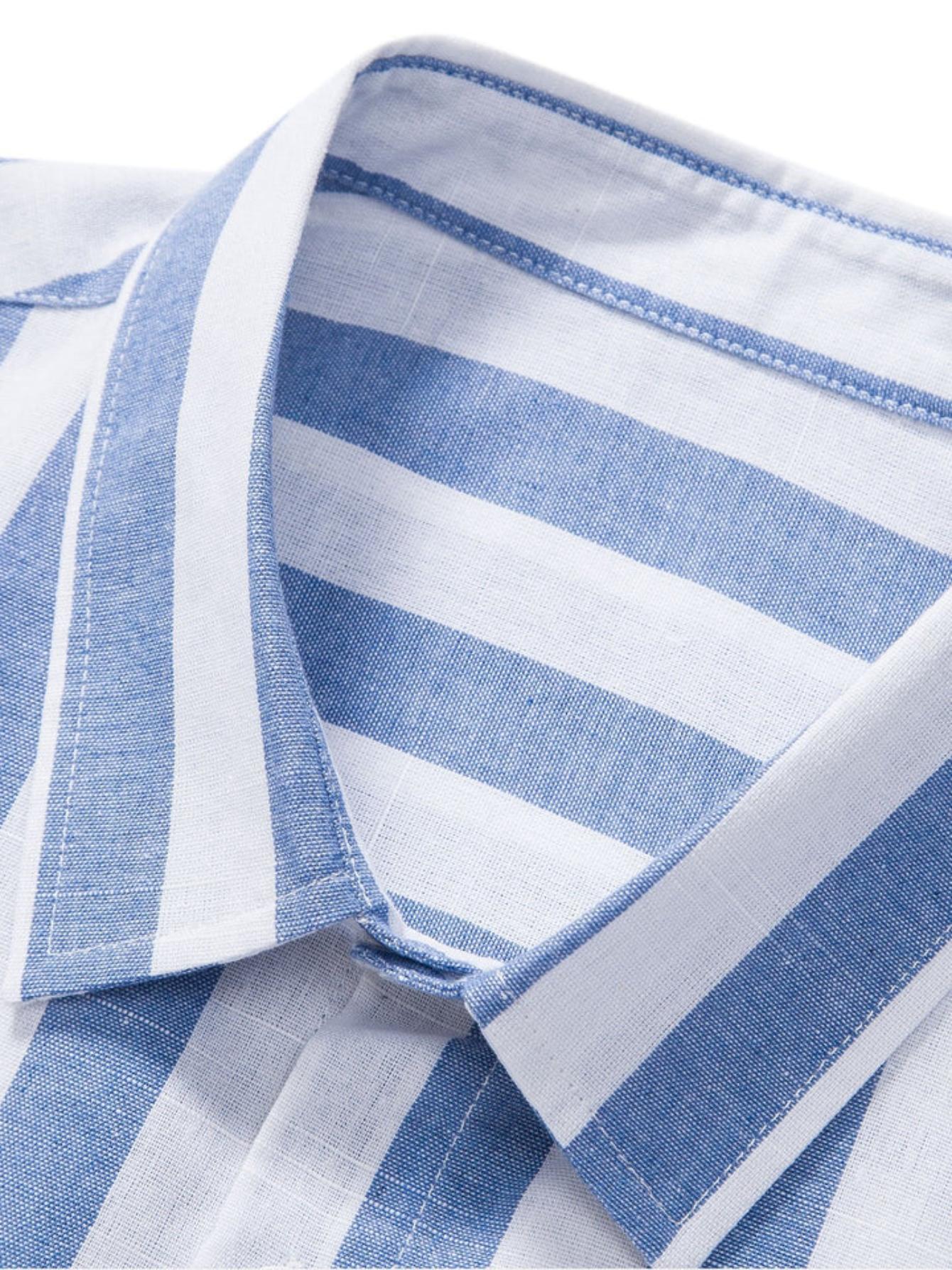 Seaside Escape Striped Shirt and Classic Pants Combo-Vacay Outfit