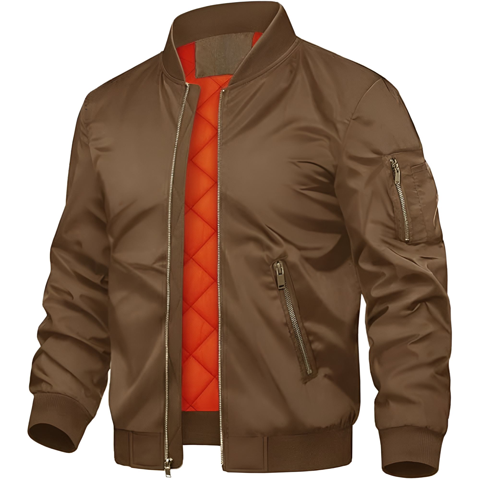 Men's Jackets-Bomber Jacket Fall Winter Warm Windbreaker Full Zip Casual Padded Coats