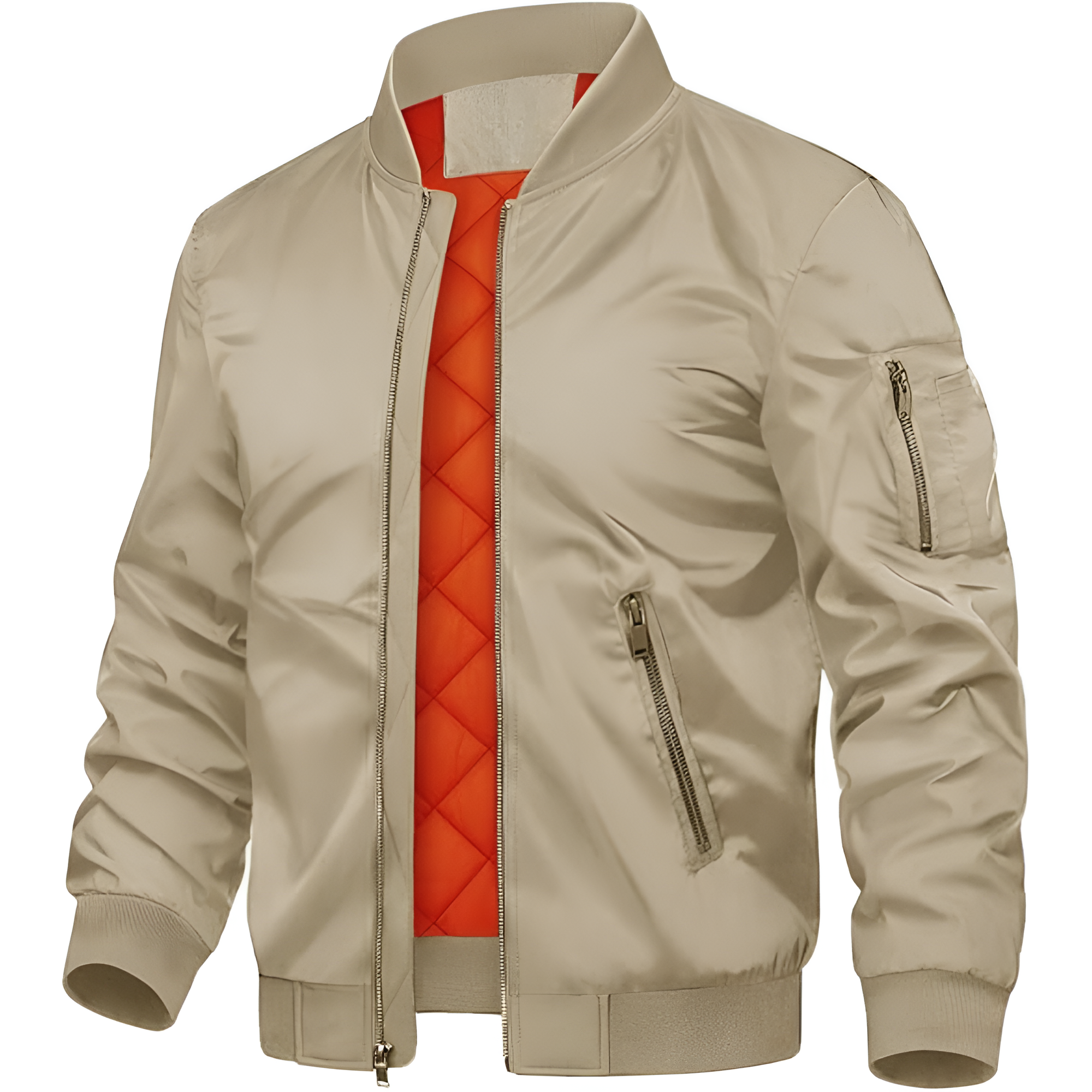 Men's Jackets-Bomber Jacket Fall Winter Warm Windbreaker Full Zip Casual Padded Coats