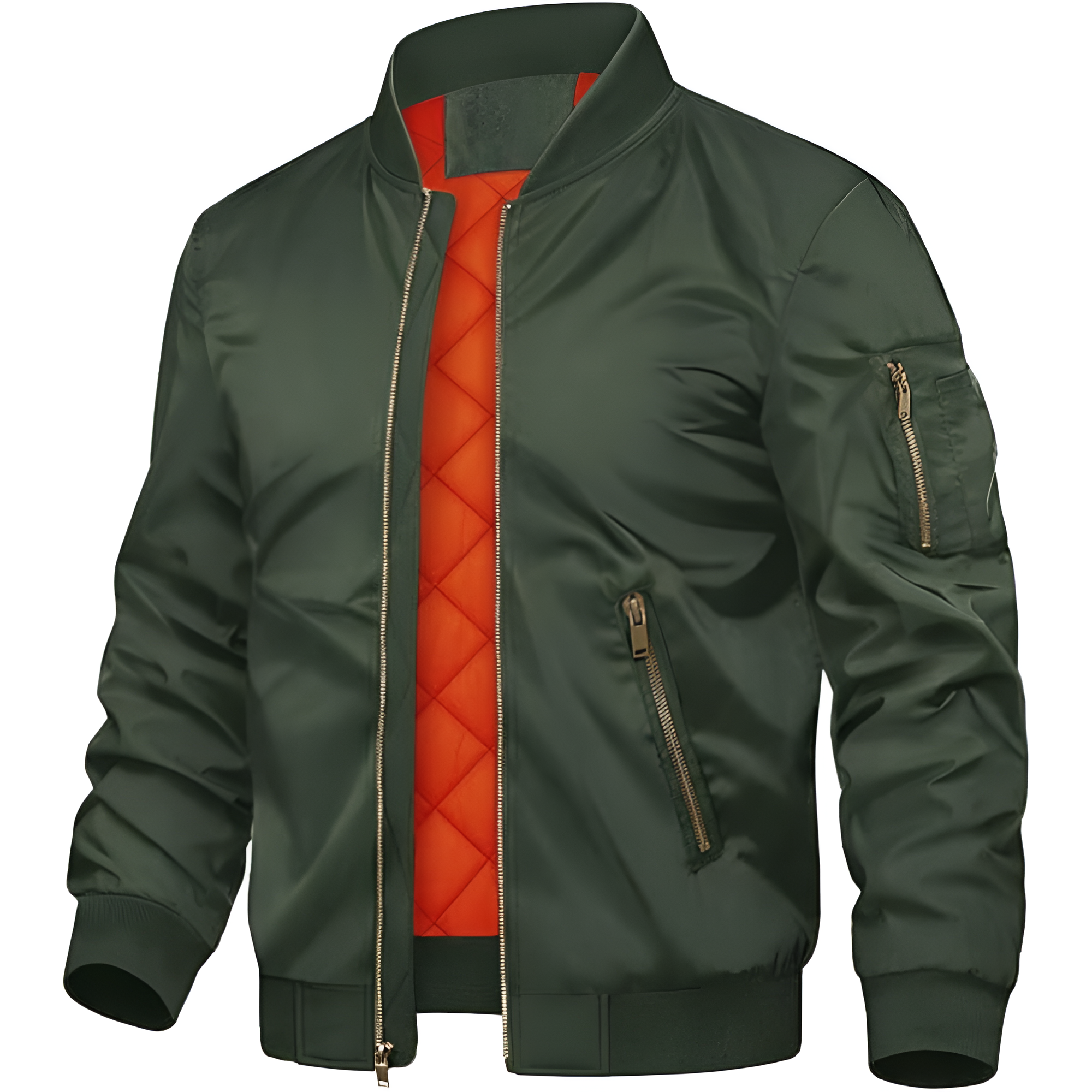 Men's Jackets-Bomber Jacket Fall Winter Warm Windbreaker Full Zip Casual Padded Coats