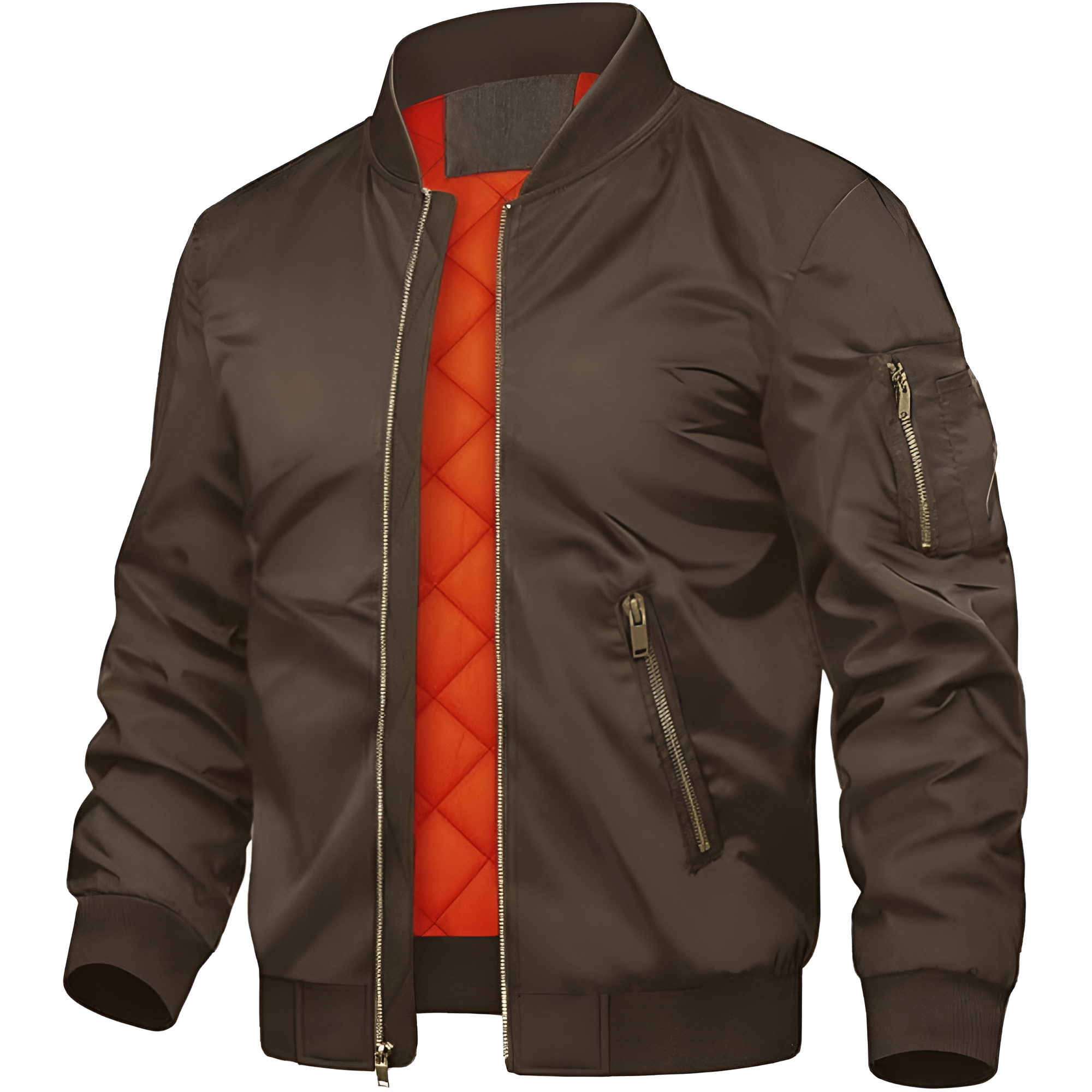 Men's Jackets-Bomber Jacket Fall Winter Warm Windbreaker Full Zip Casual Padded Coats