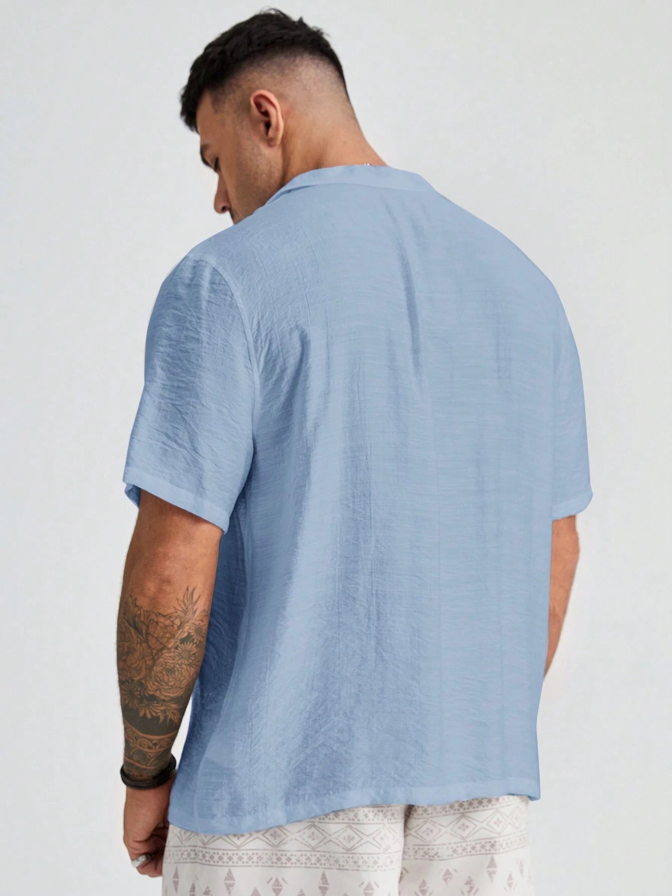 Short Sleeve Button Up Shirt-Vacay Outfit