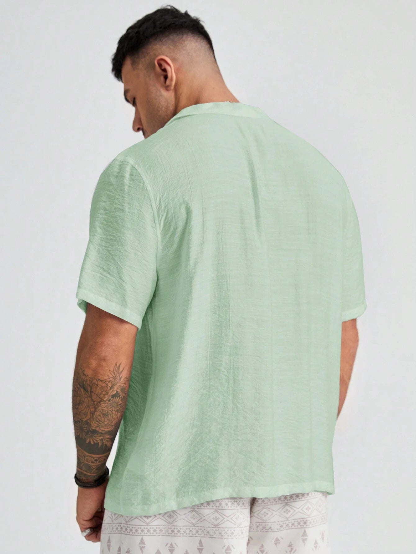 Short Sleeve Button Up Shirt-Vacay Outfit