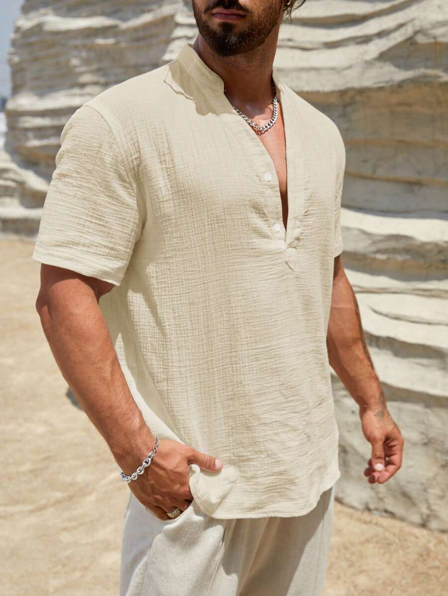 Short Sleeve Regular Fit Shirts-Vacay Outfit