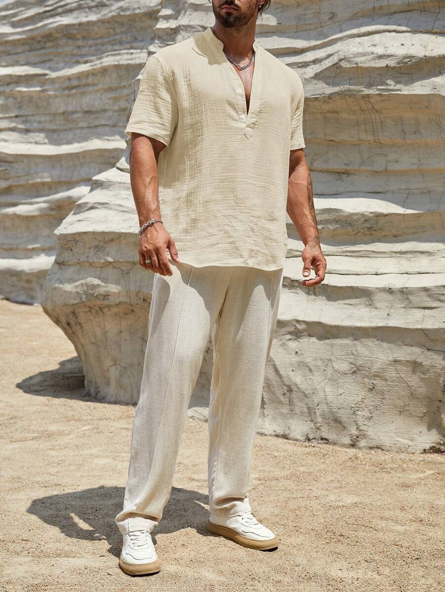 Short Sleeve Regular Fit Shirts-Vacay Outfit