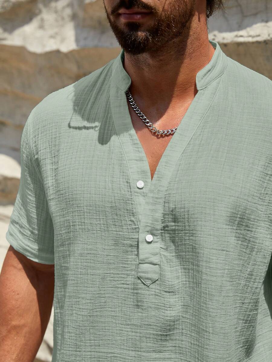 Short Sleeve Regular Fit Shirts-Vacay Outfit