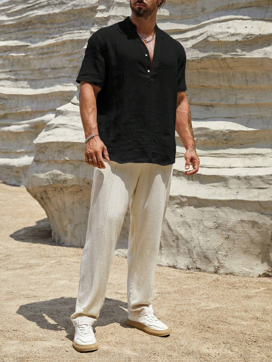 Short Sleeve Regular Fit Shirts-Vacay Outfit