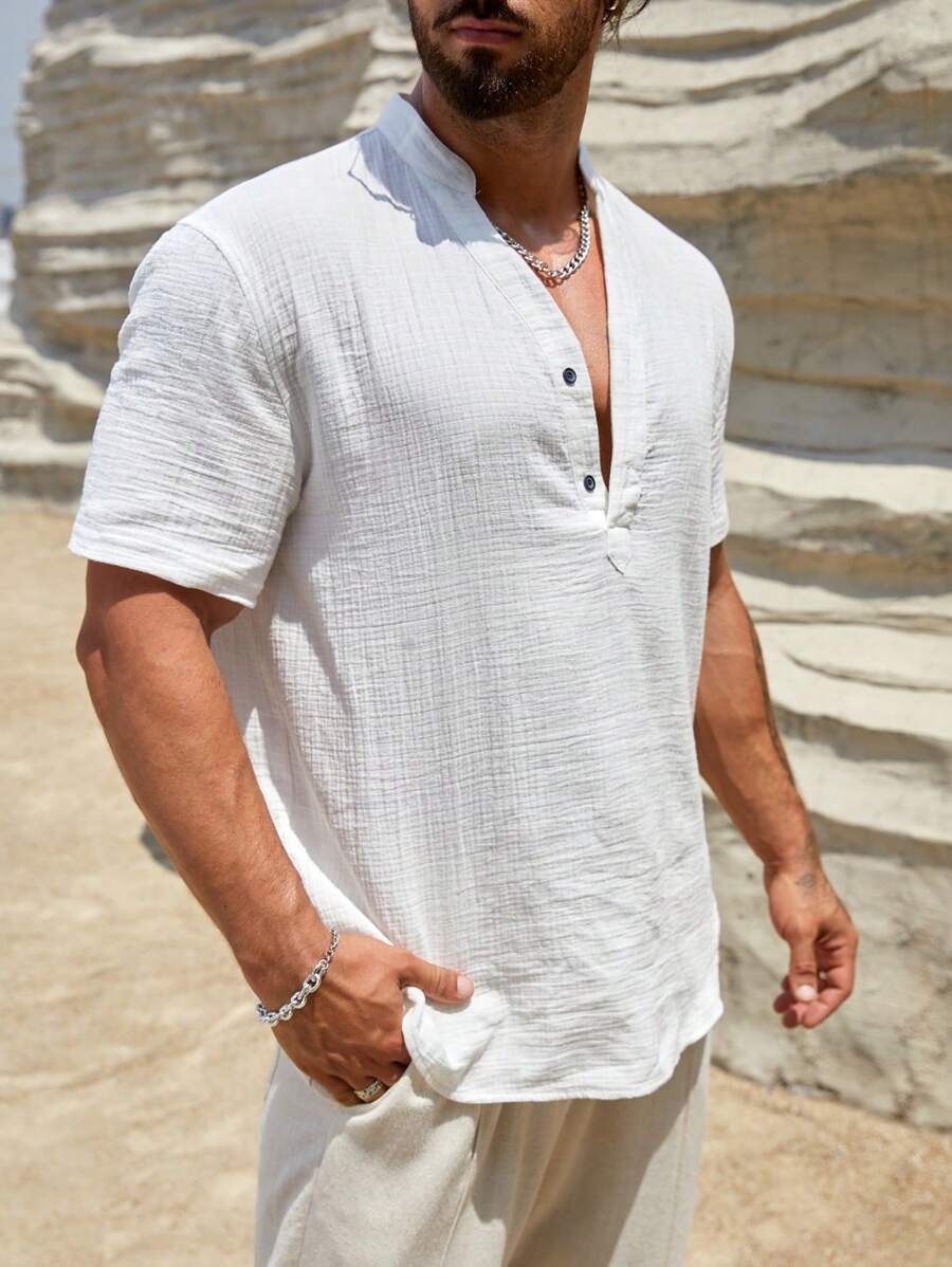 Short Sleeve Regular Fit Shirts-Vacay Outfit