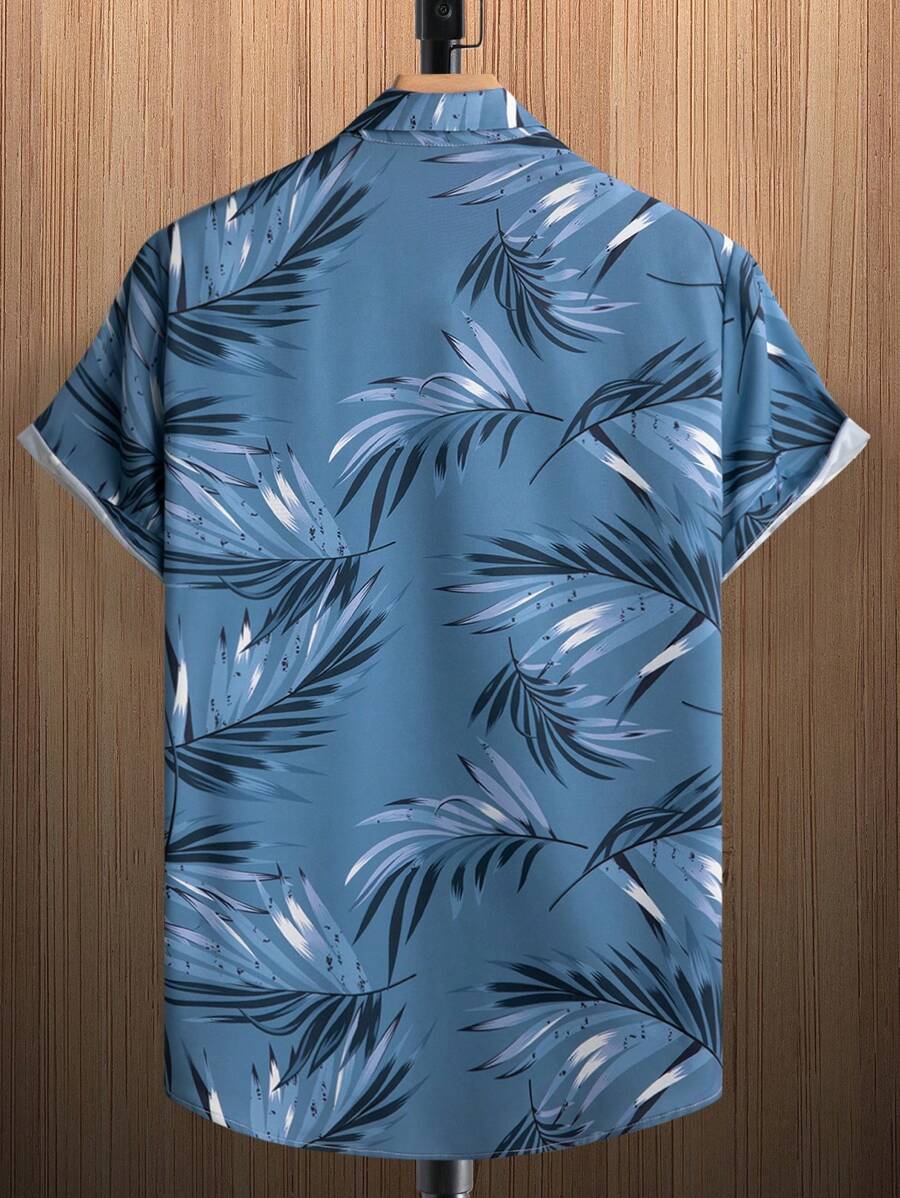 Short Sleeve Tropical Printed Shirts-Vacay Outfit