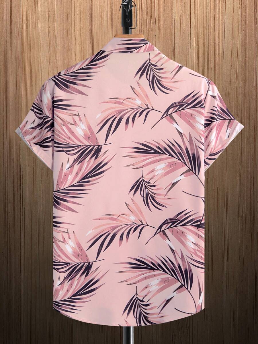 Short Sleeve Tropical Printed Shirts-Vacay Outfit