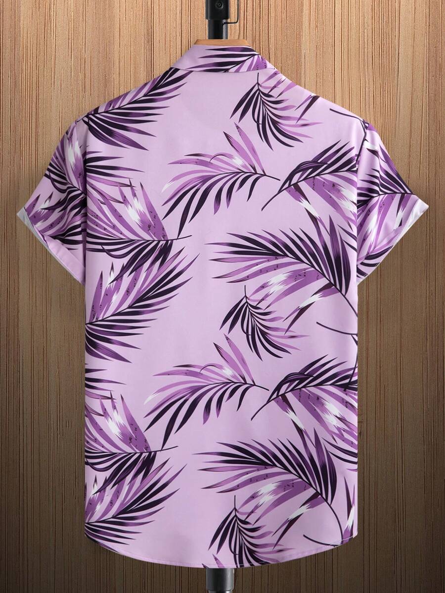 Short Sleeve Tropical Printed Shirts-Vacay Outfit