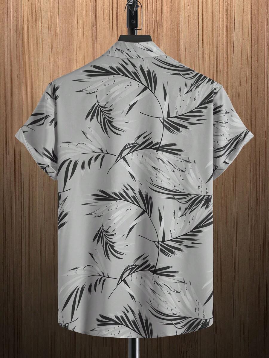 Short Sleeve Tropical Printed Shirts-Vacay Outfit