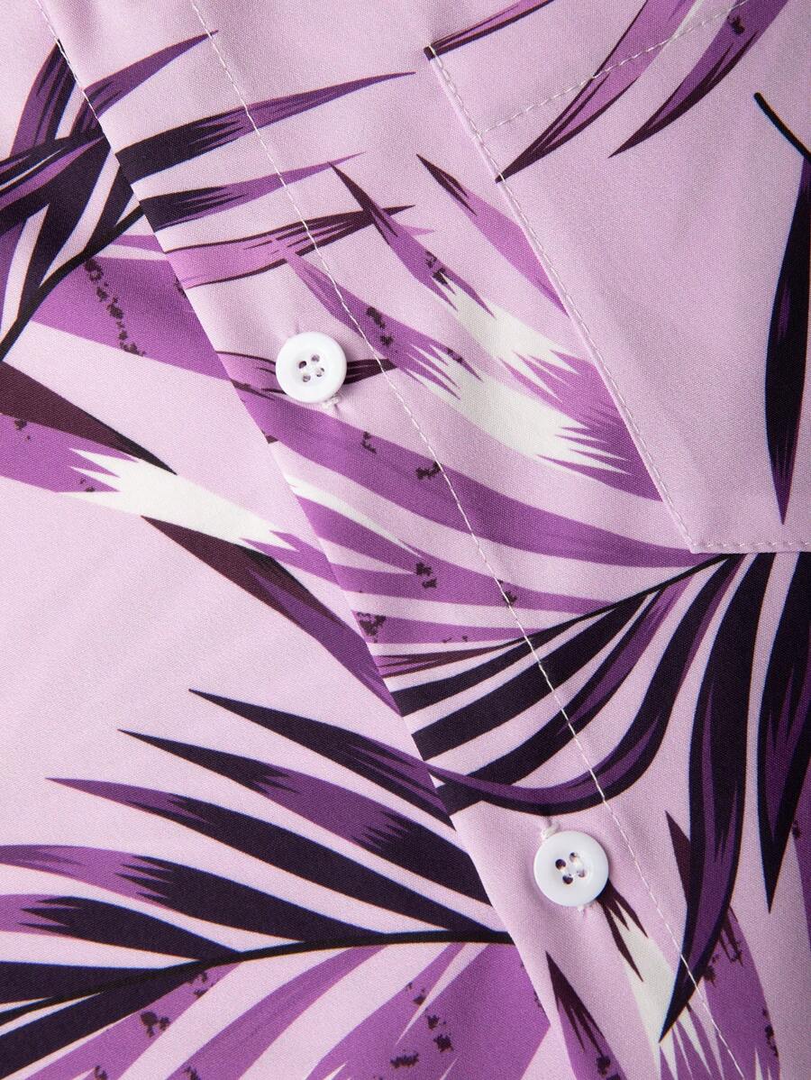 Short Sleeve Tropical Printed Shirts-Vacay Outfit