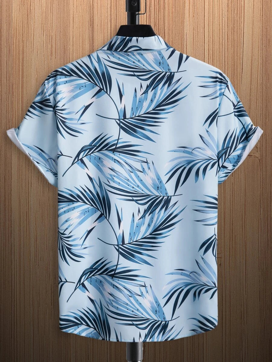 Short Sleeve Tropical Printed Shirts-Vacay Outfit