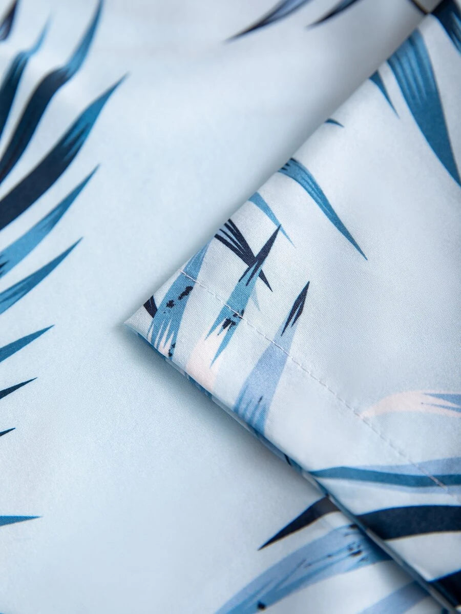 Short Sleeve Tropical Printed Shirts-Vacay Outfit