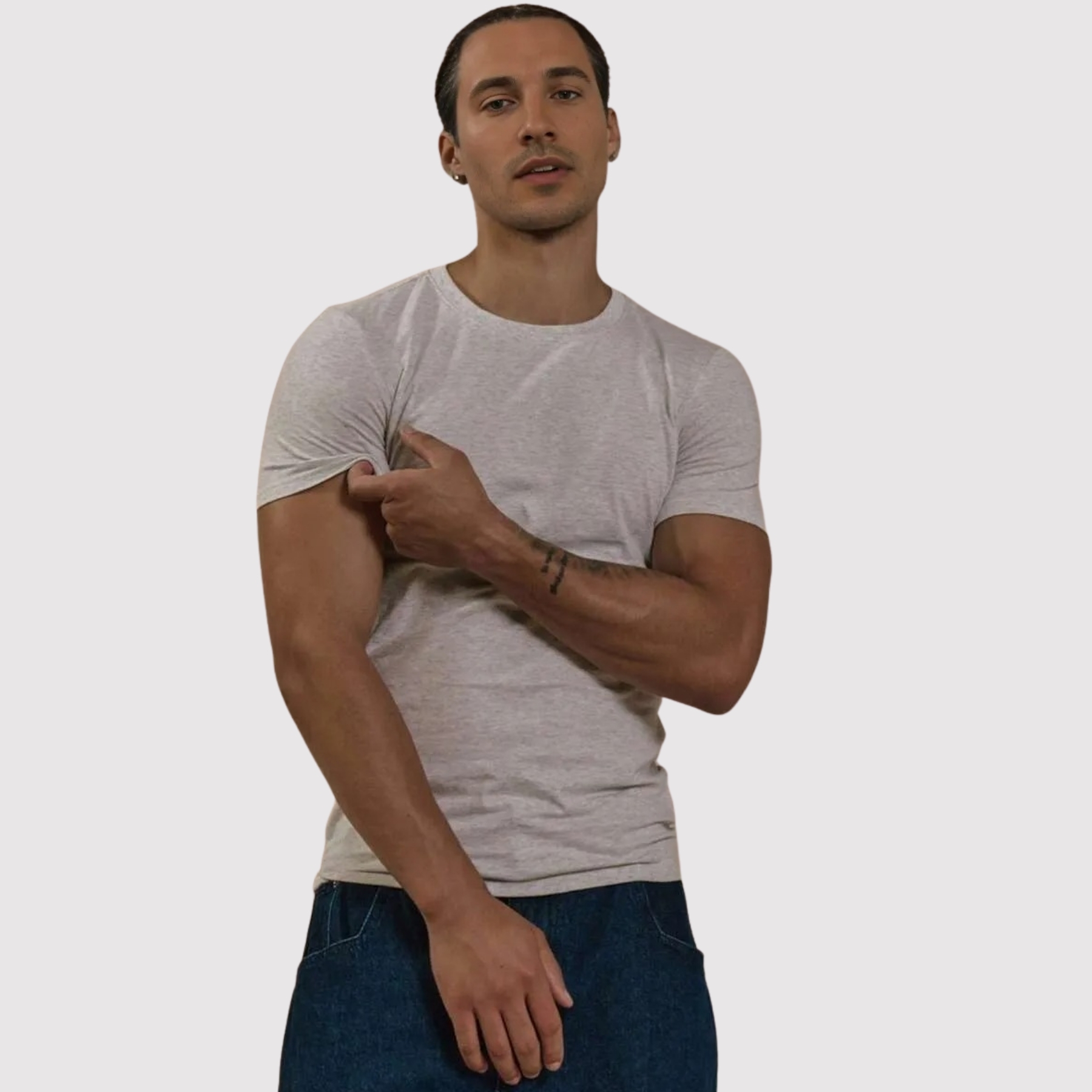 Smooth Knit Short Sleeve Crew T Shirt For Men