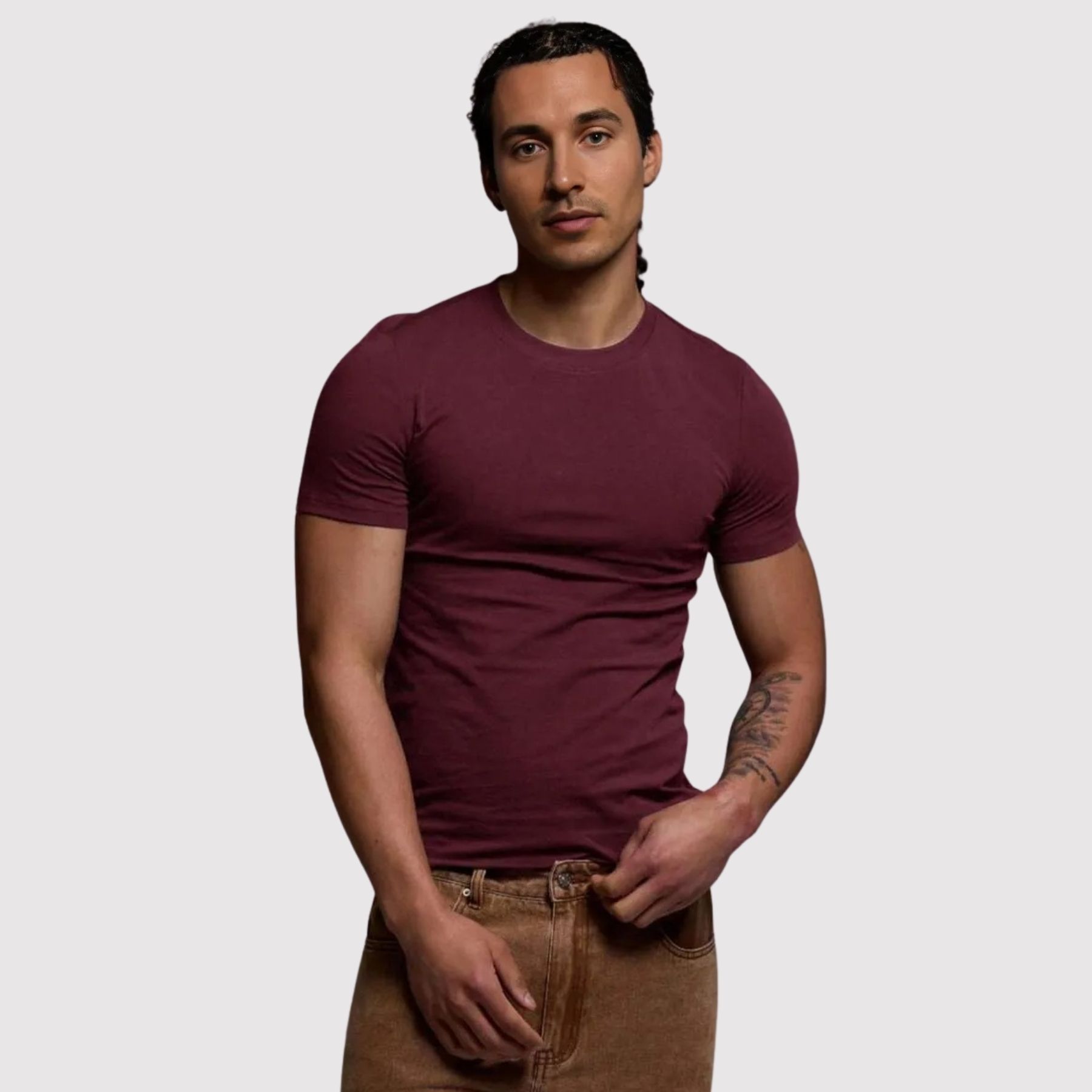 Smooth Knit Short Sleeve Crew T Shirt For Men