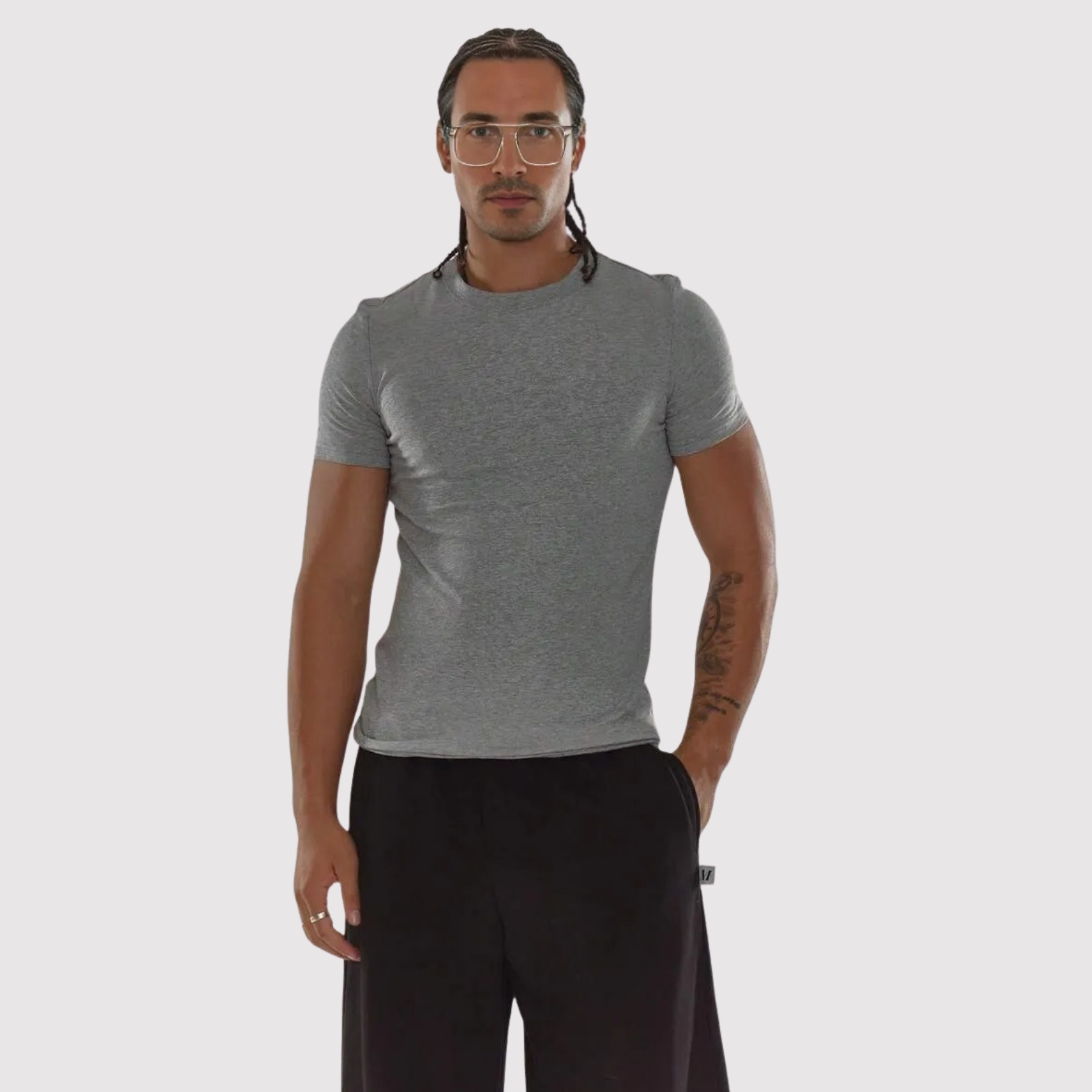 Smooth Knit Short Sleeve Crew T Shirt For Men