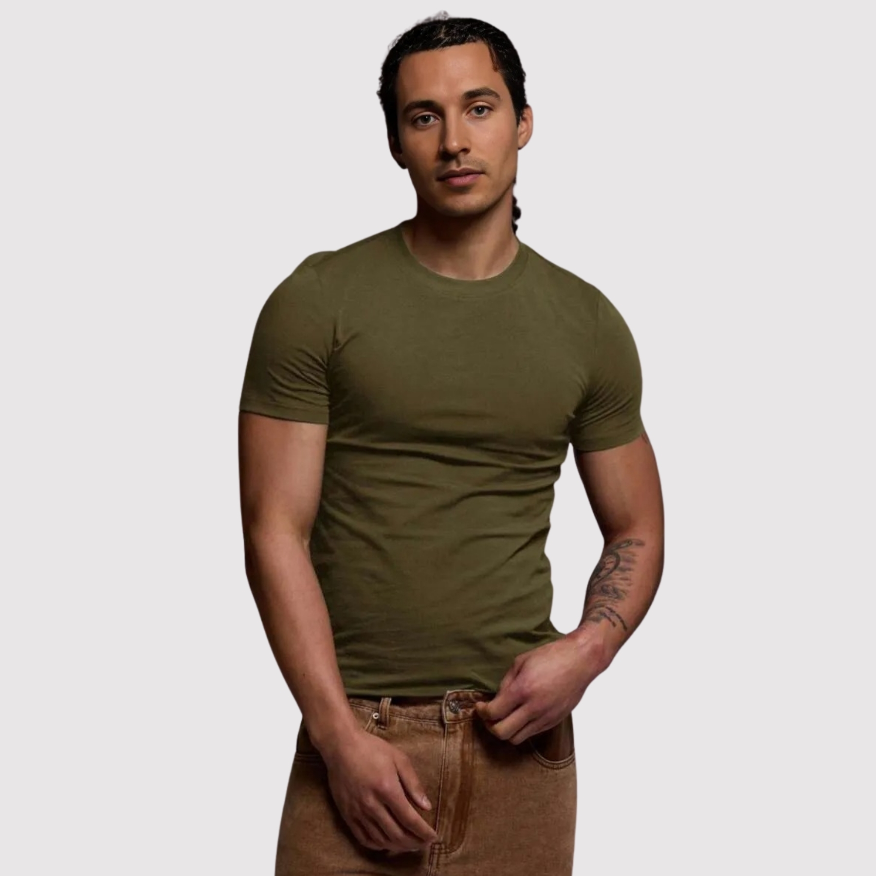 Smooth Knit Short Sleeve Crew T Shirt For Men