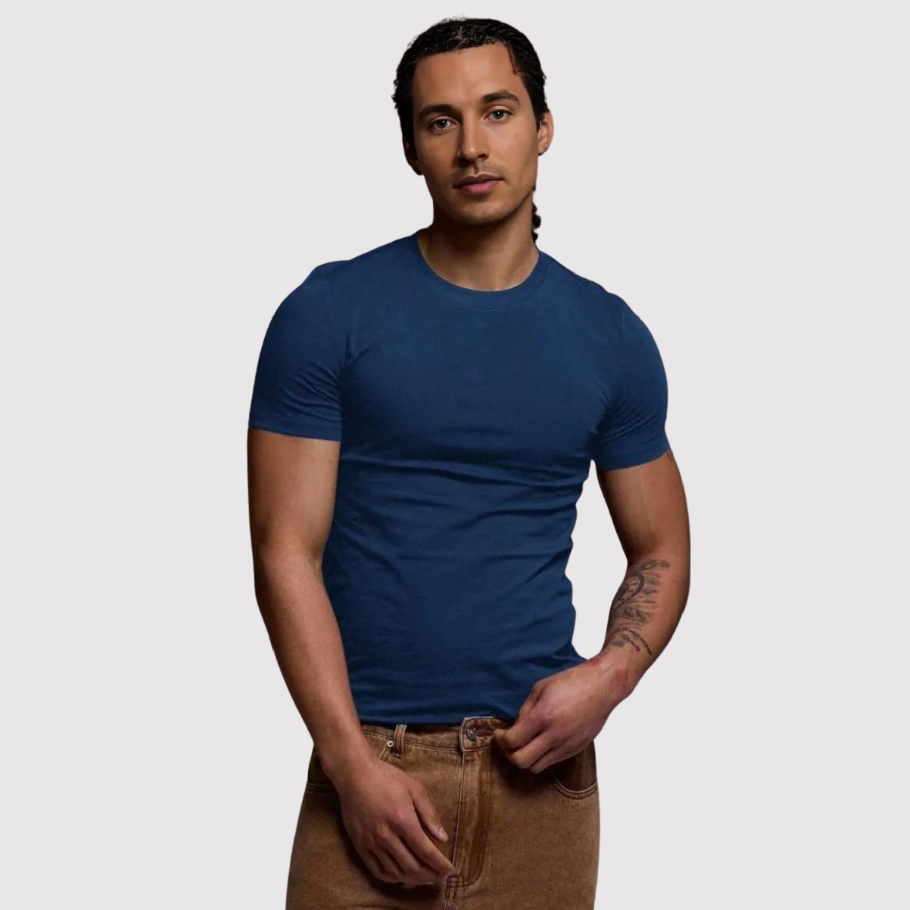 Smooth Knit Short Sleeve Crew T Shirt For Men