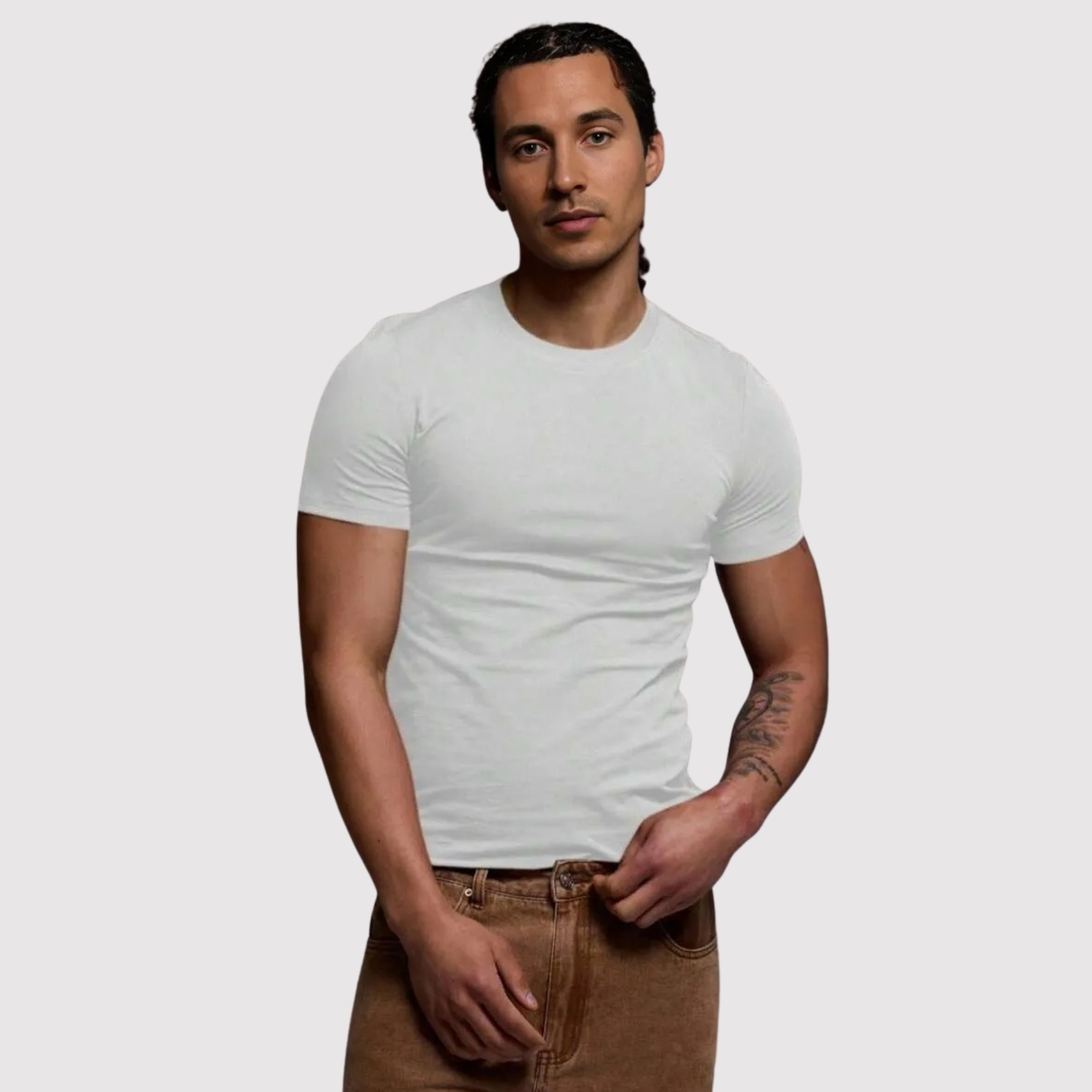 Smooth Knit Short Sleeve Crew T Shirt For Men