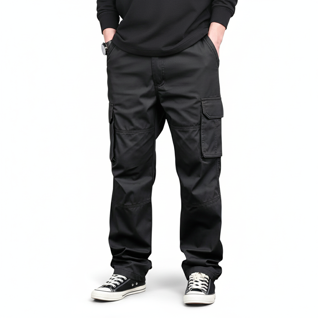 Solid Color Cargo Pants With Pockets For Men