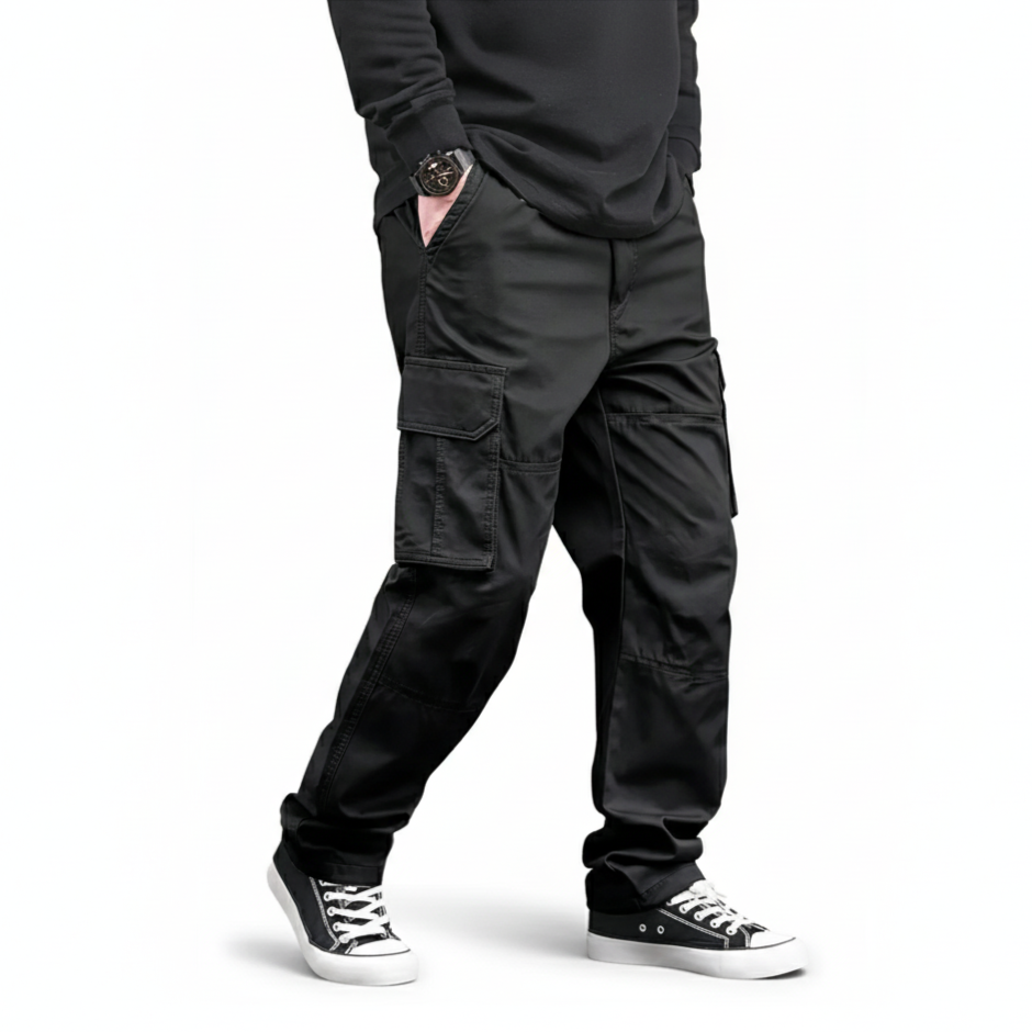Solid Color Cargo Pants With Pockets For Men