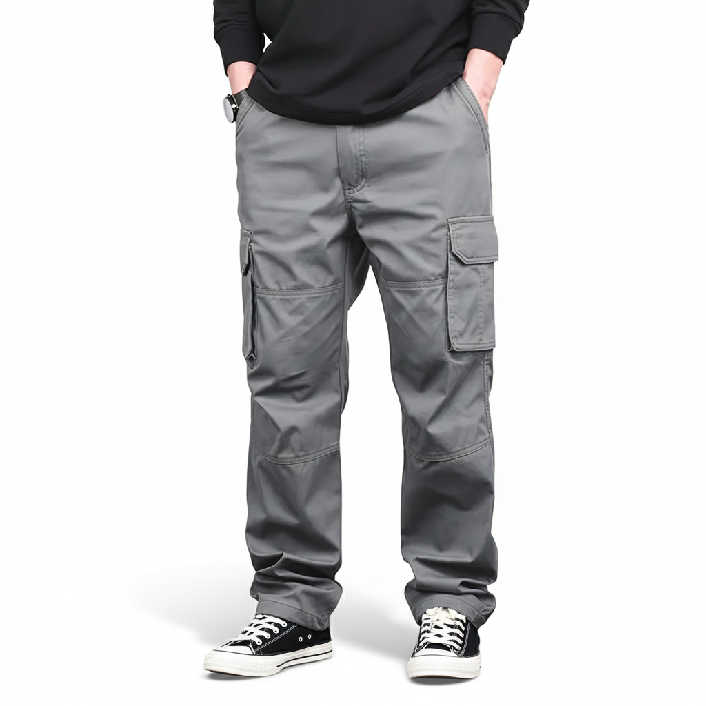 Solid Color Cargo Pants With Pockets For Men