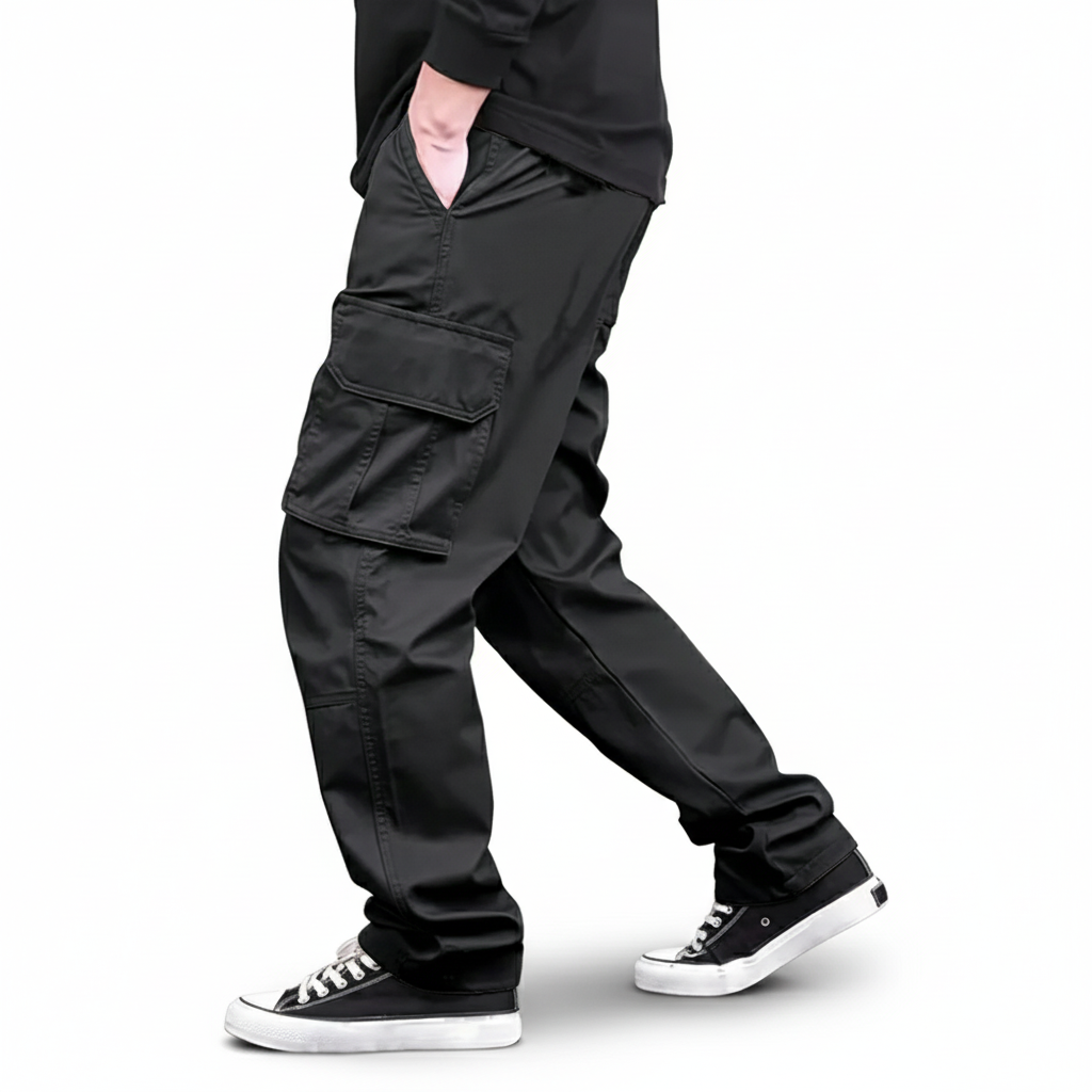 Solid Color Cargo Pants With Pockets For Men