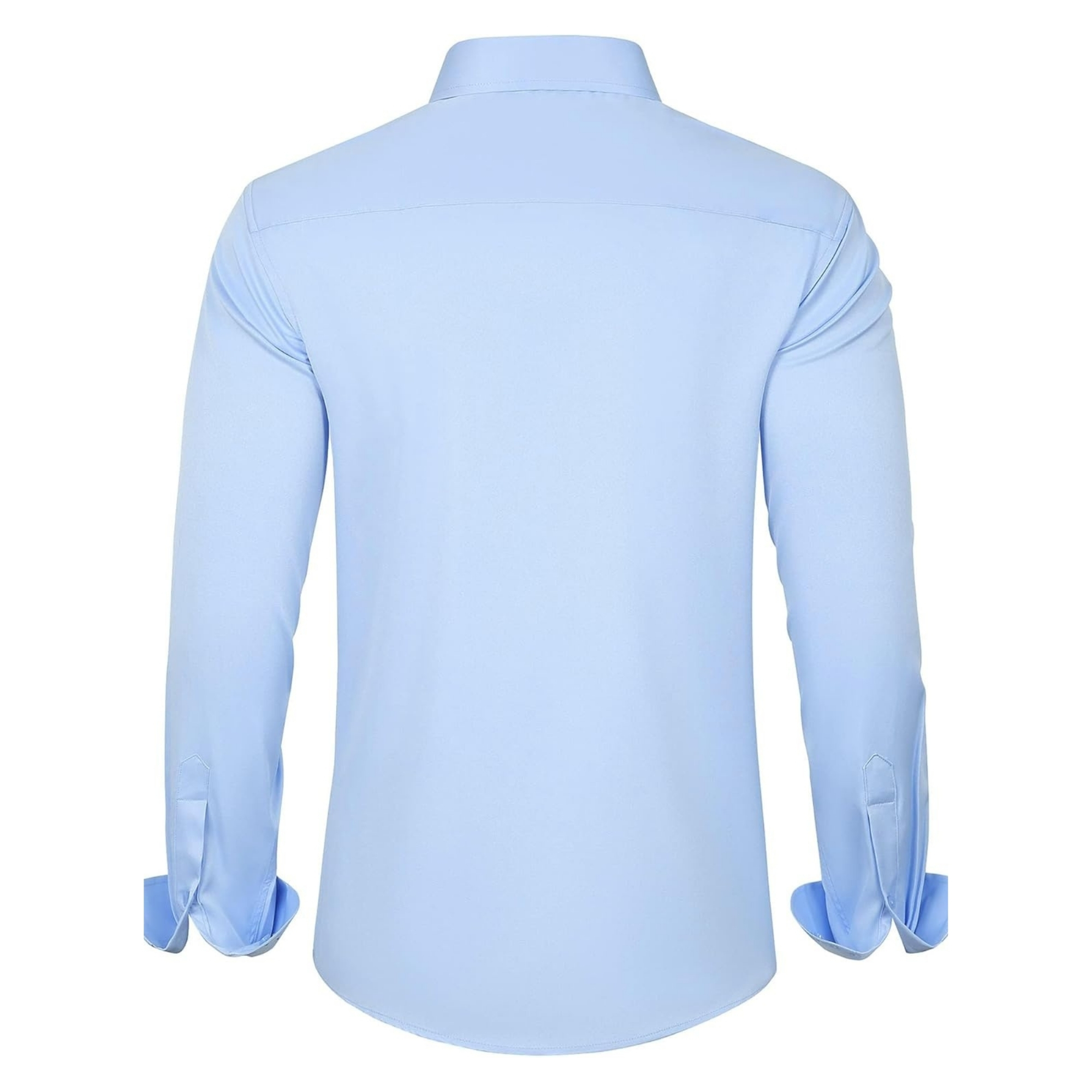 Solid Long Sleeve Shirt Stretch Wrinkle Free Formal Style