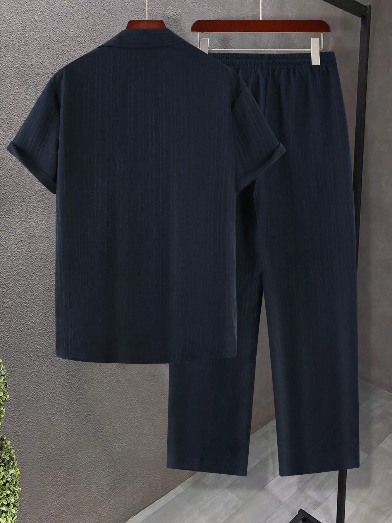 Button Up Shirt And Drawstring Pants-Vacay Outfit