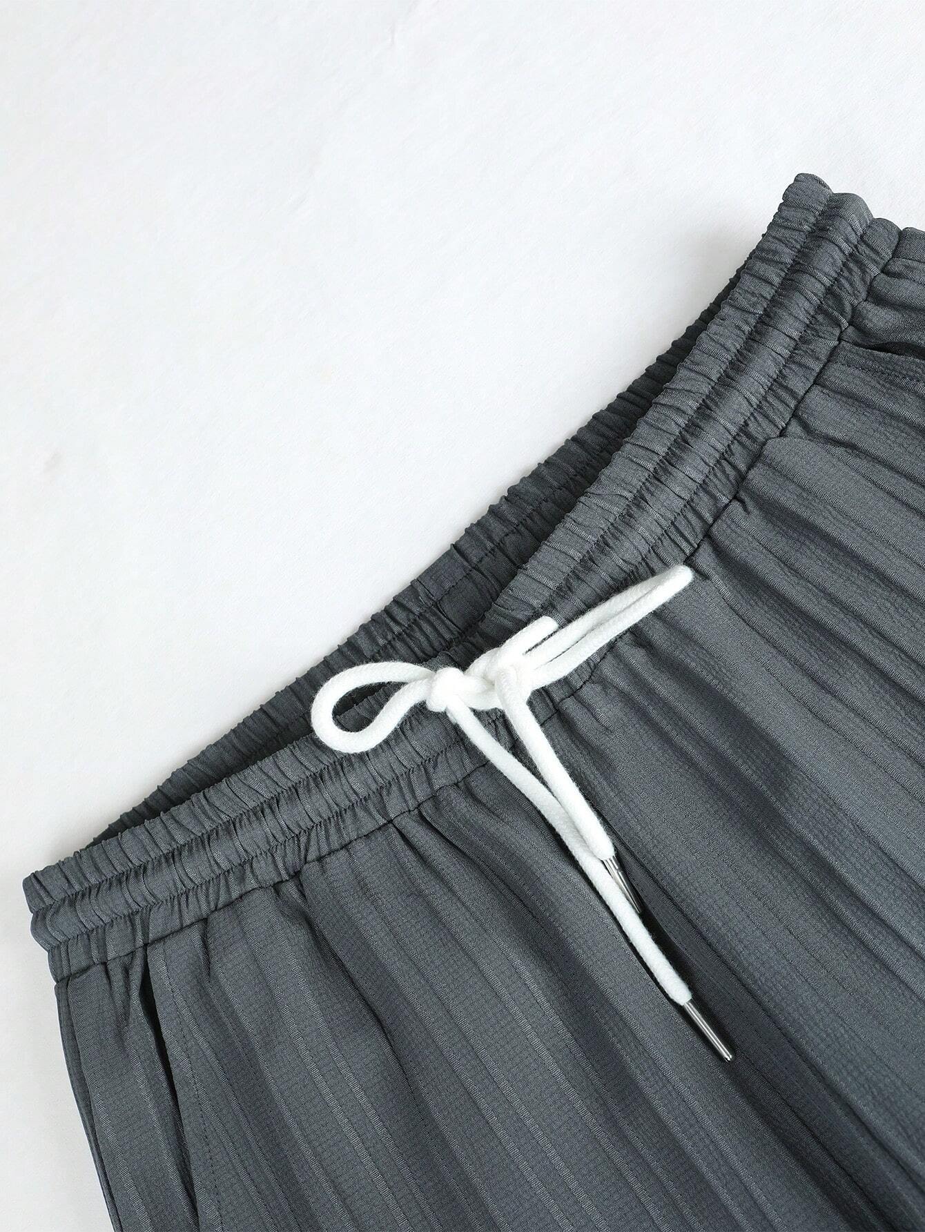 Button Up Shirt And Drawstring Pants-Vacay Outfit