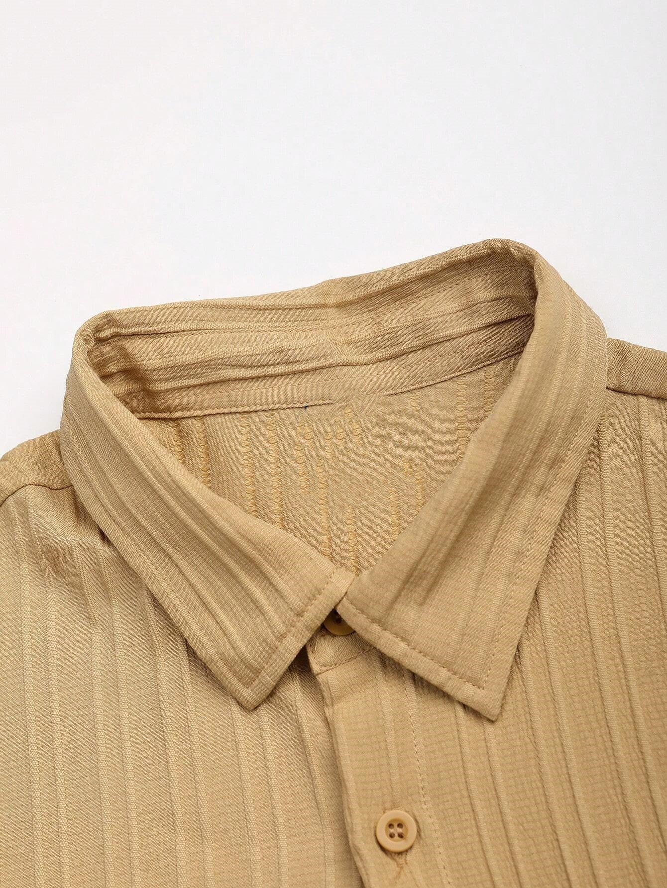 Button Up Shirt And Drawstring Pants-Vacay Outfit