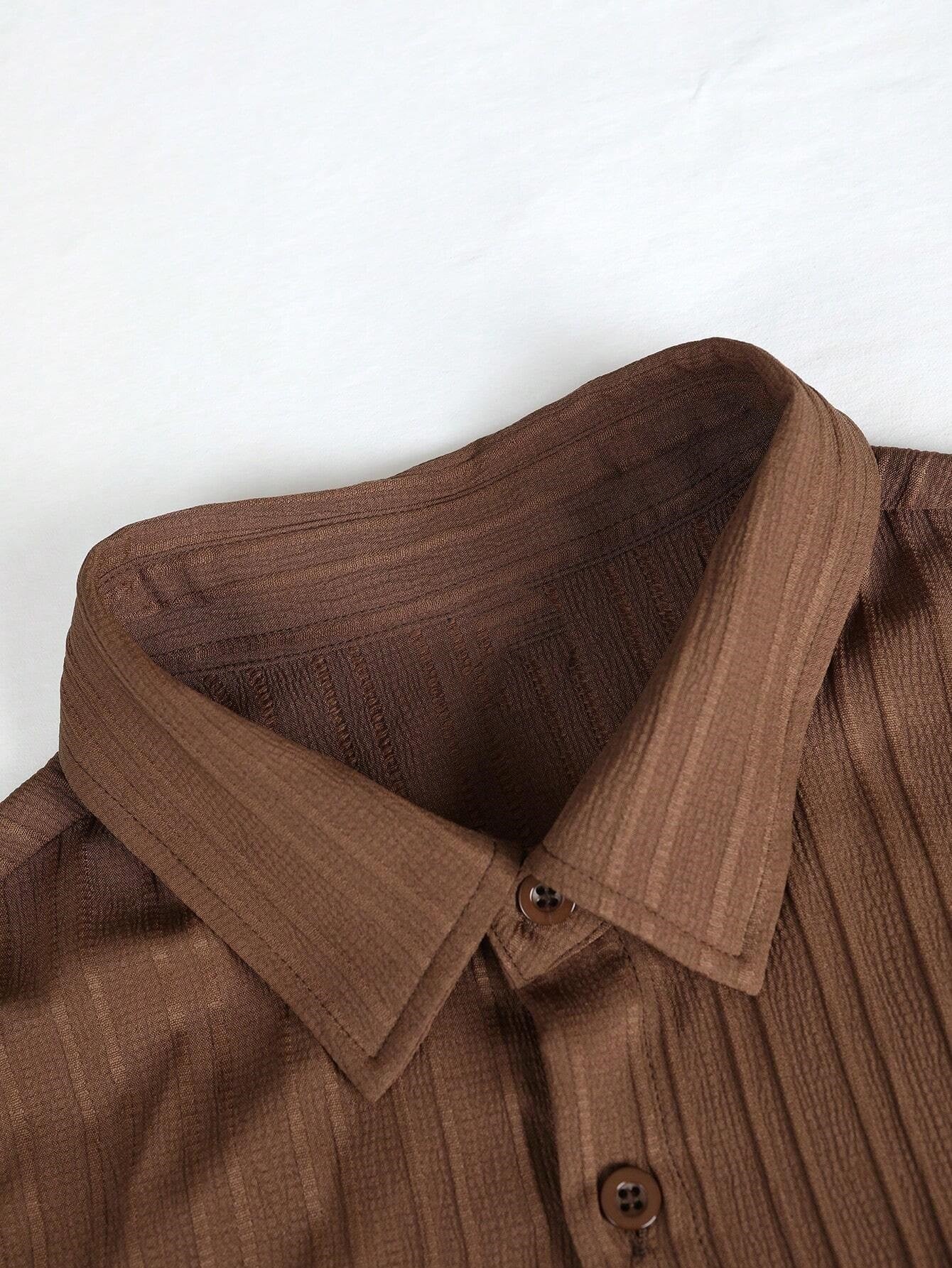 Button Up Shirt And Drawstring Pants-Vacay Outfit