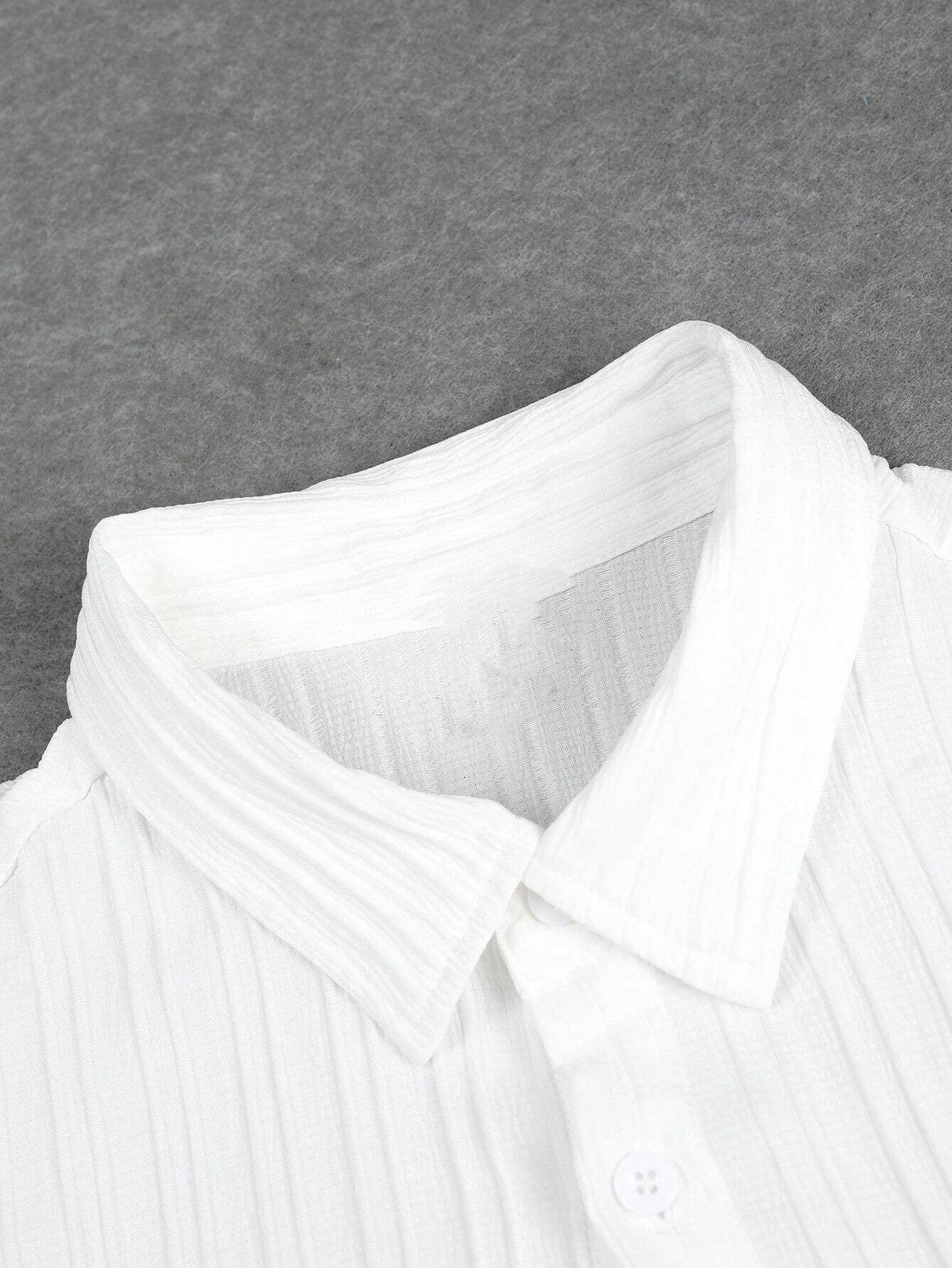 Button Up Shirt And Drawstring Pants-Vacay Outfit