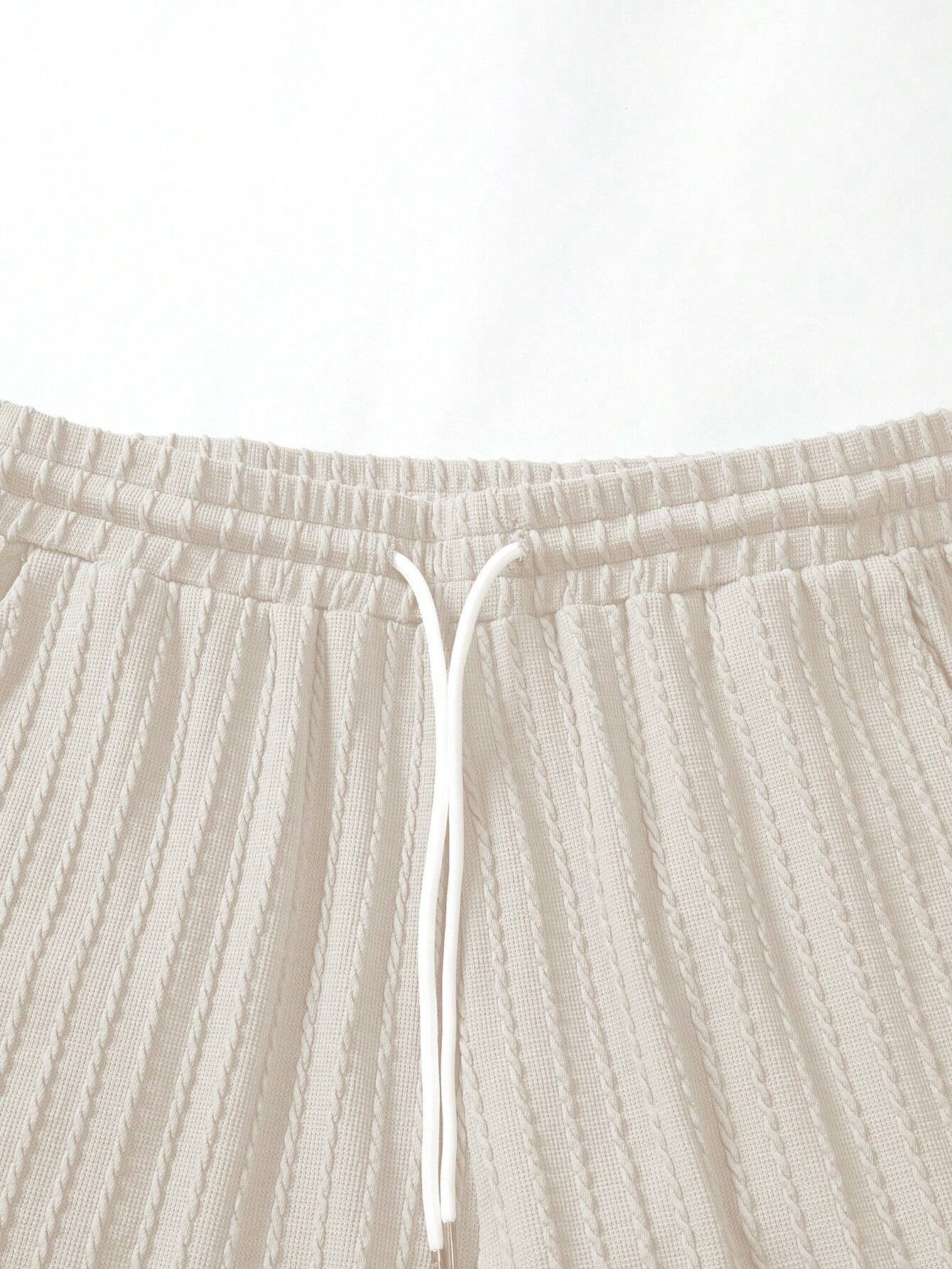 Solid Color Drop T Shirt And Shorts Set-Vacay Outfit